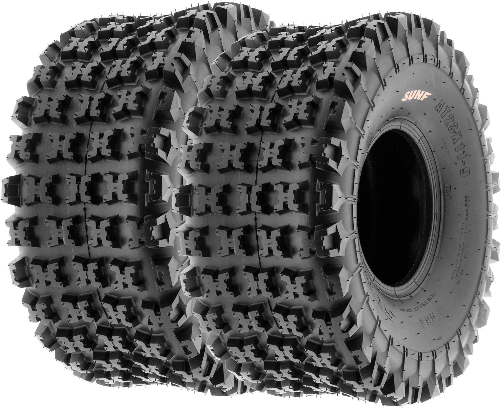 SunF XC ATV UTV Knobby Sport Tires 18x10.5-8 (265/50-8), 6 PR Tubeless A027, Set of 2