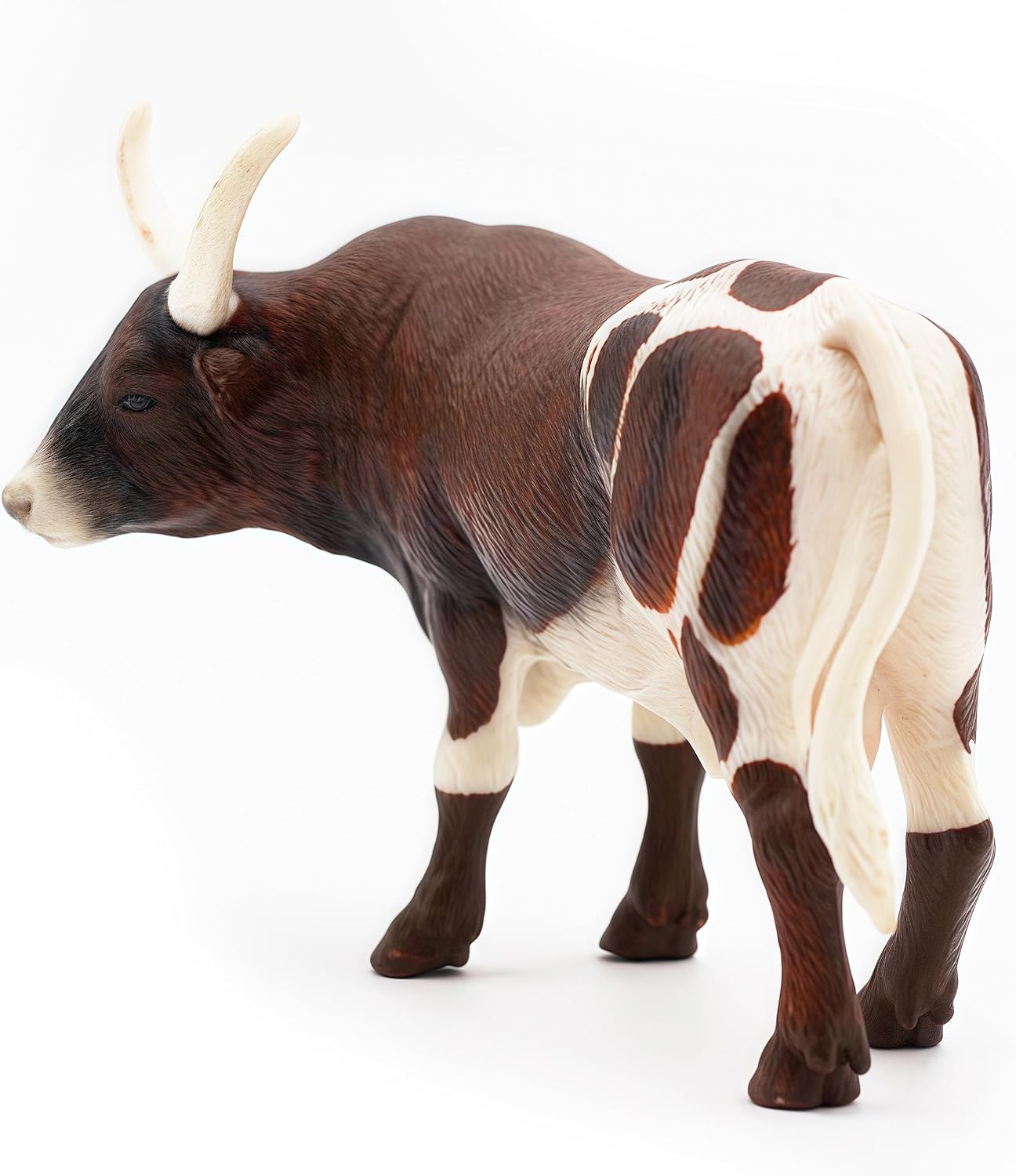 Gemini&Genius Farm Animal Toys, Longhorn Cow Action Figure, Hand Painted, 6 Inches Length, Realistic and Durable Farm Toys for Children Boys and Girls Gift (189)