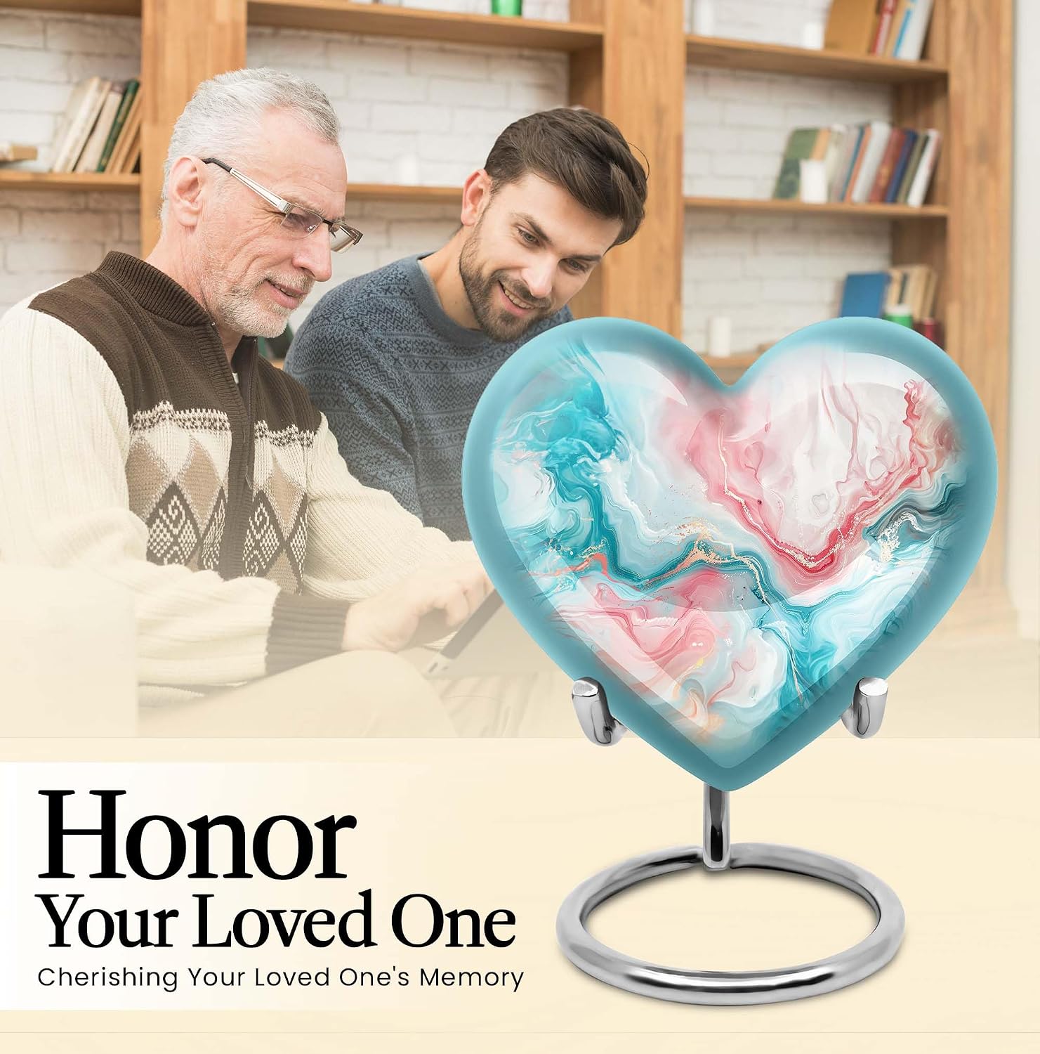 Serenity Heart Cremation Urn - Heart Urn - 10 Inch Urn - White Urns, Urn for Ashes for Women, Urns for Human Ashes Adult Man, Urn, Urns for Ashes, Urn for Ashes Adult Male, Decorative Urns