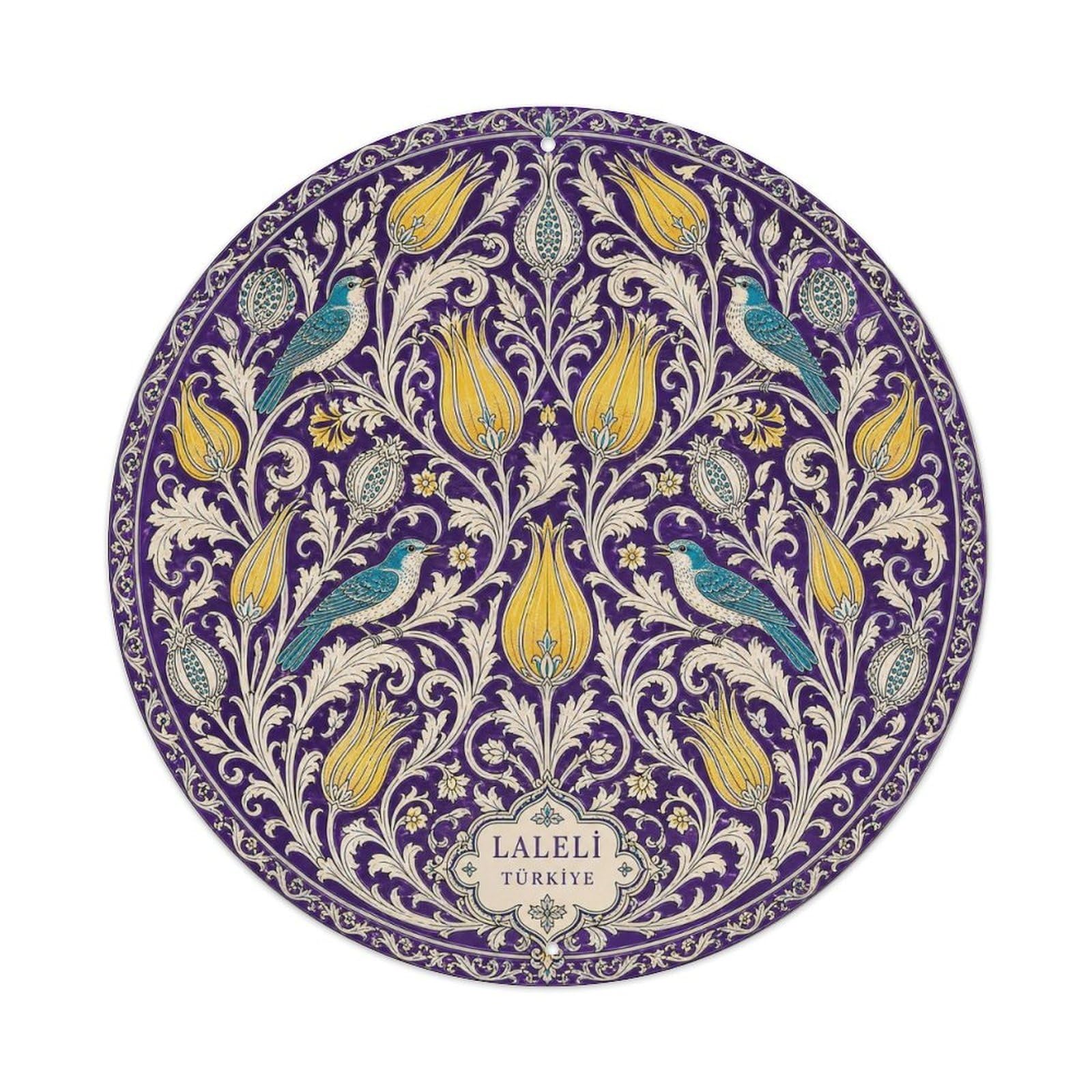 Botanical Tulip Turkish Jewel Purple Pattern Metal Tin Sign