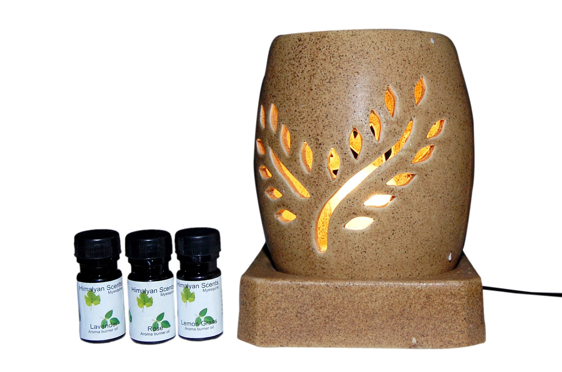 Myesquire Himalayan Scents Oval Electric AromaAir Freshner Combo with Lemon Grass Laven