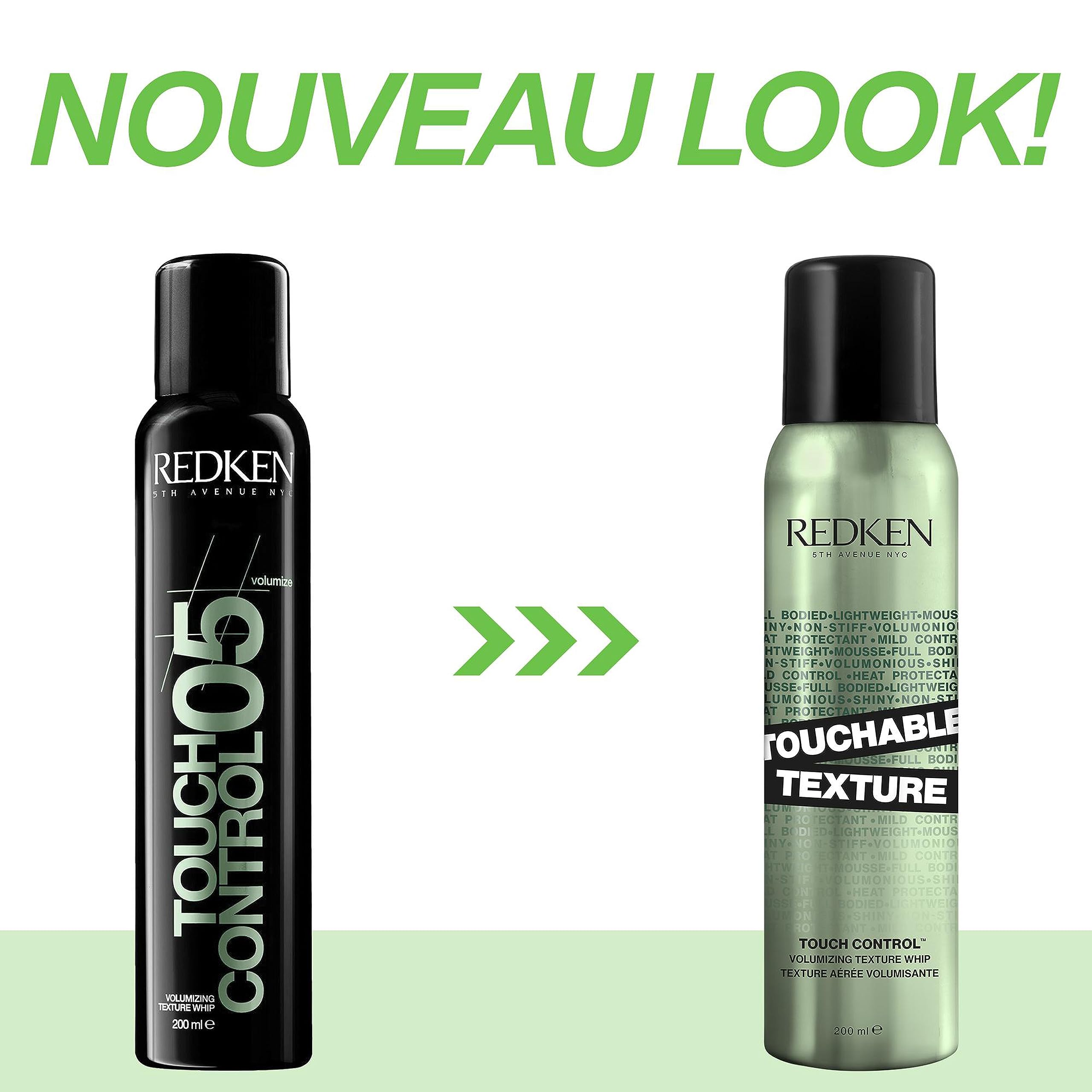 REDKEN - Mousse Volumisante & Texturisante - Facilite Le Brushing - Contrôle Maximal & Fini Mat - Formule Testée Dermatologiquement - Tous Types De Cheveux - Touchable Texture - 200 ml