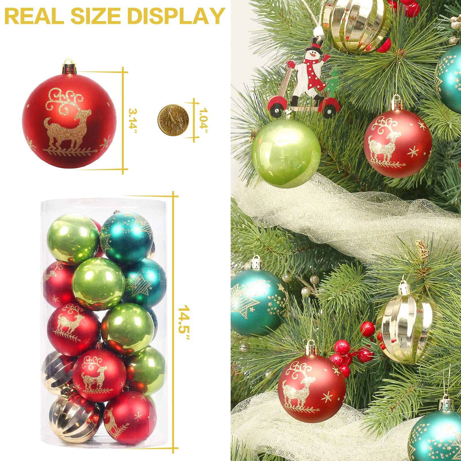Amazon.co.jp: スーパーホリデー クリスマスボールオーナメント
