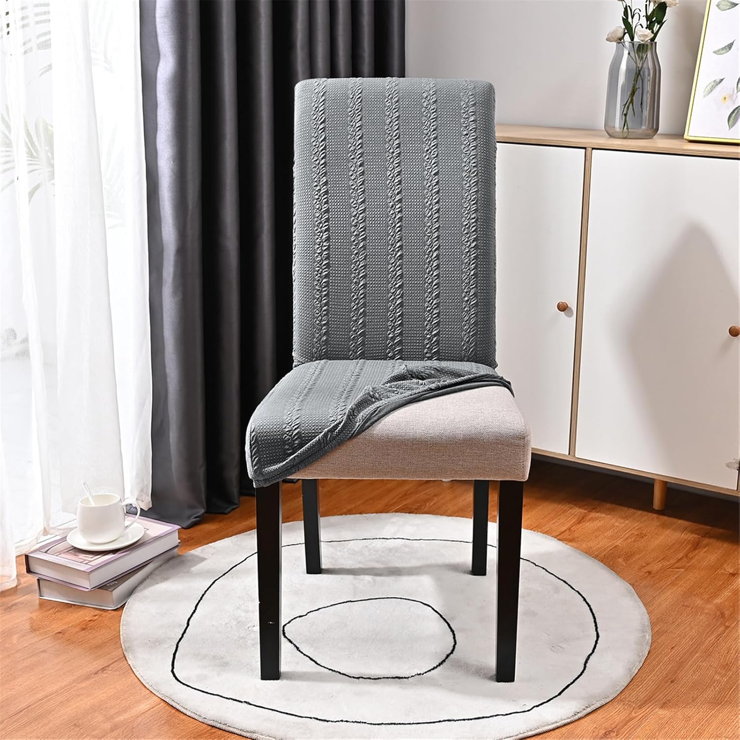 Elastics Waterproofs Dining Chair Cover Stretch to Most Chairs Spill Polyester Slipcovers for Hotel Use Quick Installion Stretchy Chair Protectors