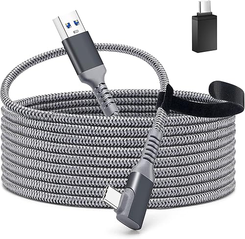 TOTU Cable para Oculus Quest 2 Link, cable USB 3.2 Gen 1 a tipo C de 16 pies compatible con Steam Deck, transferencia de datos de alta velocidad y