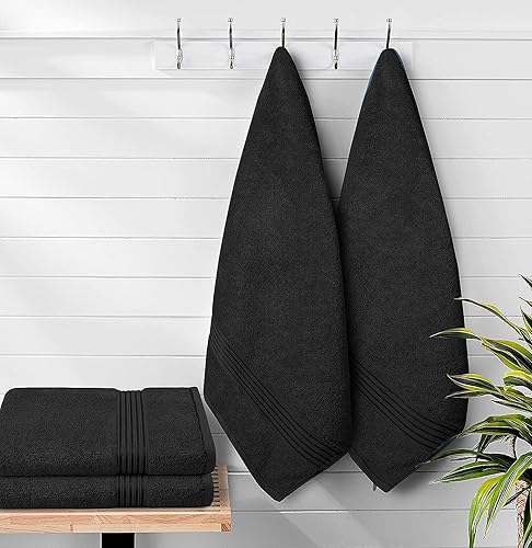 Miniatura 4 de Paquete de 12 toallas de baño, 27 x 54 pulgadas, ultra suaves, 100% algodón, toallas de baño grandes, altamente absorbentes, ideales para piscina,