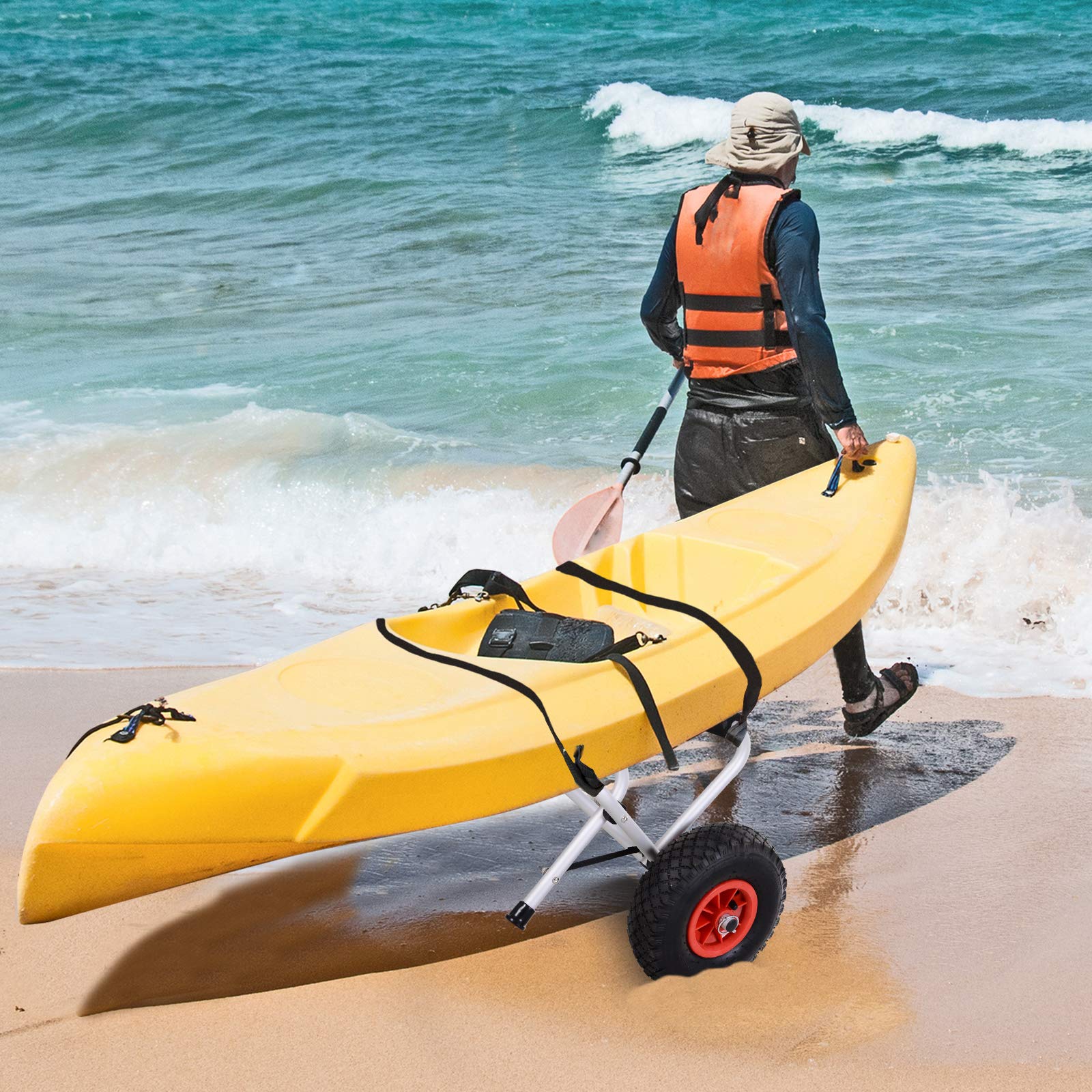 Rolling Kayak Trolley Aluminium Canoe Carrier Dolly Boat