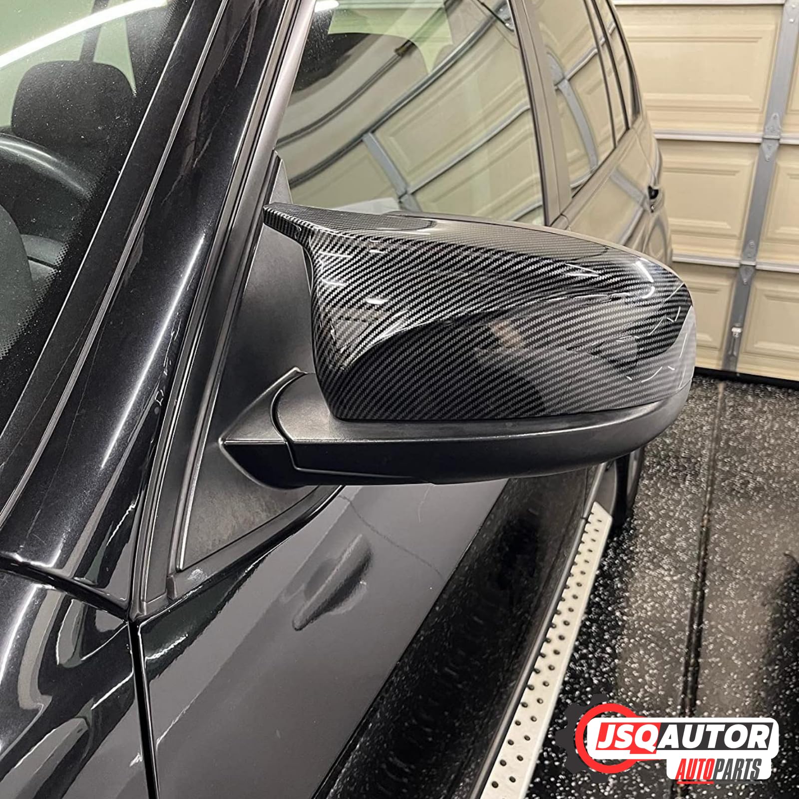 Akcesoria samochodowe zewnętrzne sportowe nakładki na lusterka pasują do BMW X5 E70 X6 E71 E72 części tuningowe akcesoria samochodowe - wygląd folii węglowej czarny, wygląd M