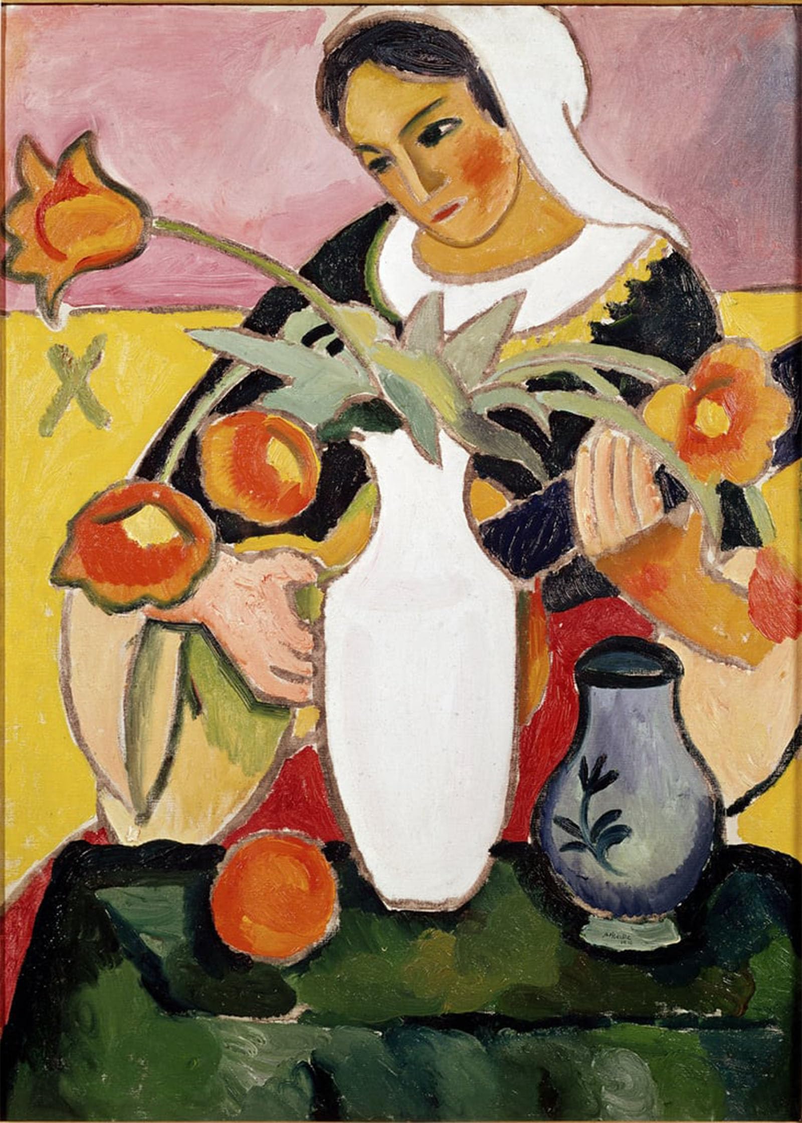 POSTERIIk Famous Print Pop Art Wall Art Graffiti Lute player Painting by August Macke Art Prints for Home Decor 60x90cm