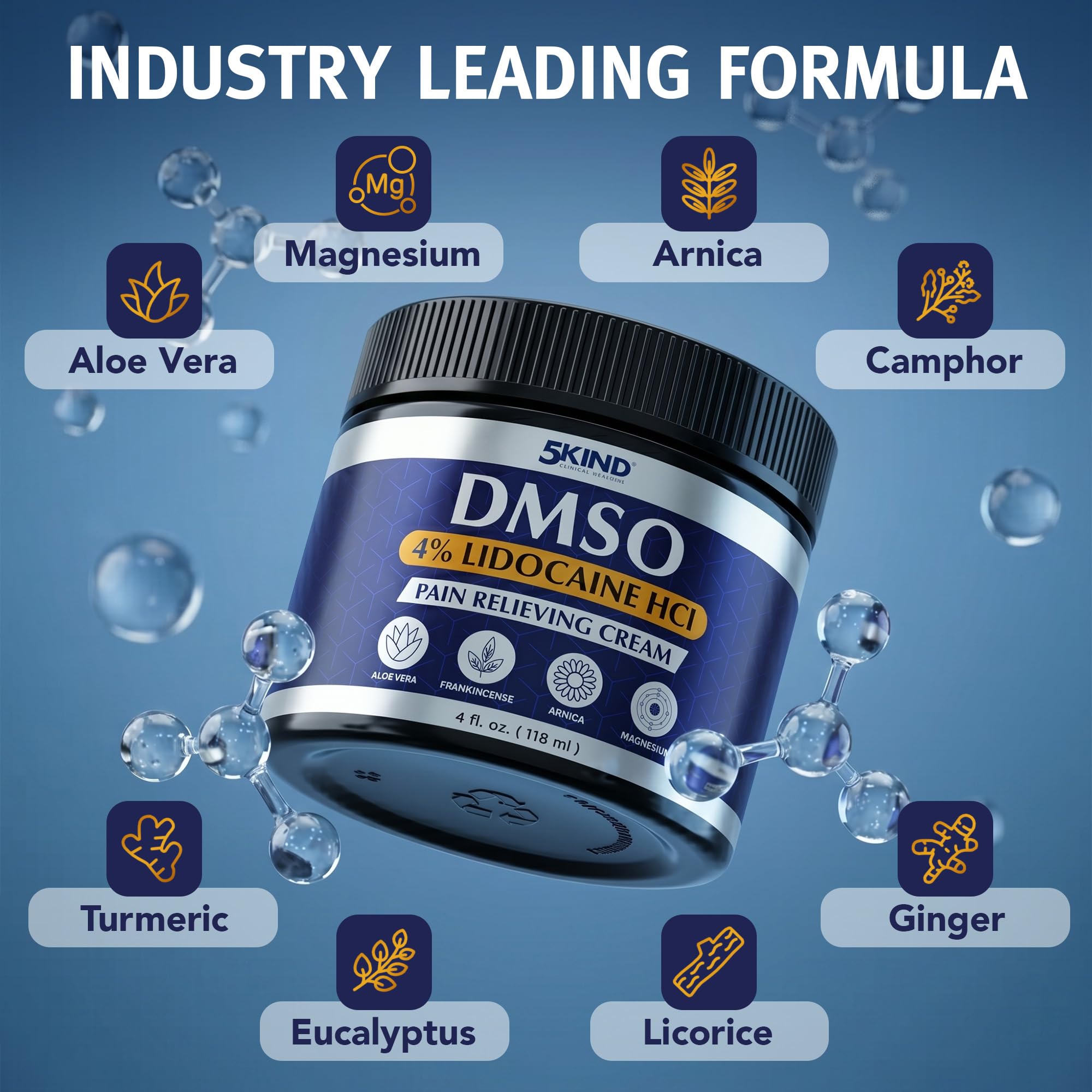 5Kind DMSO Cream with Lidocaine for Pain Relief 4 fl oz - Made in the USA — Amazon image 9