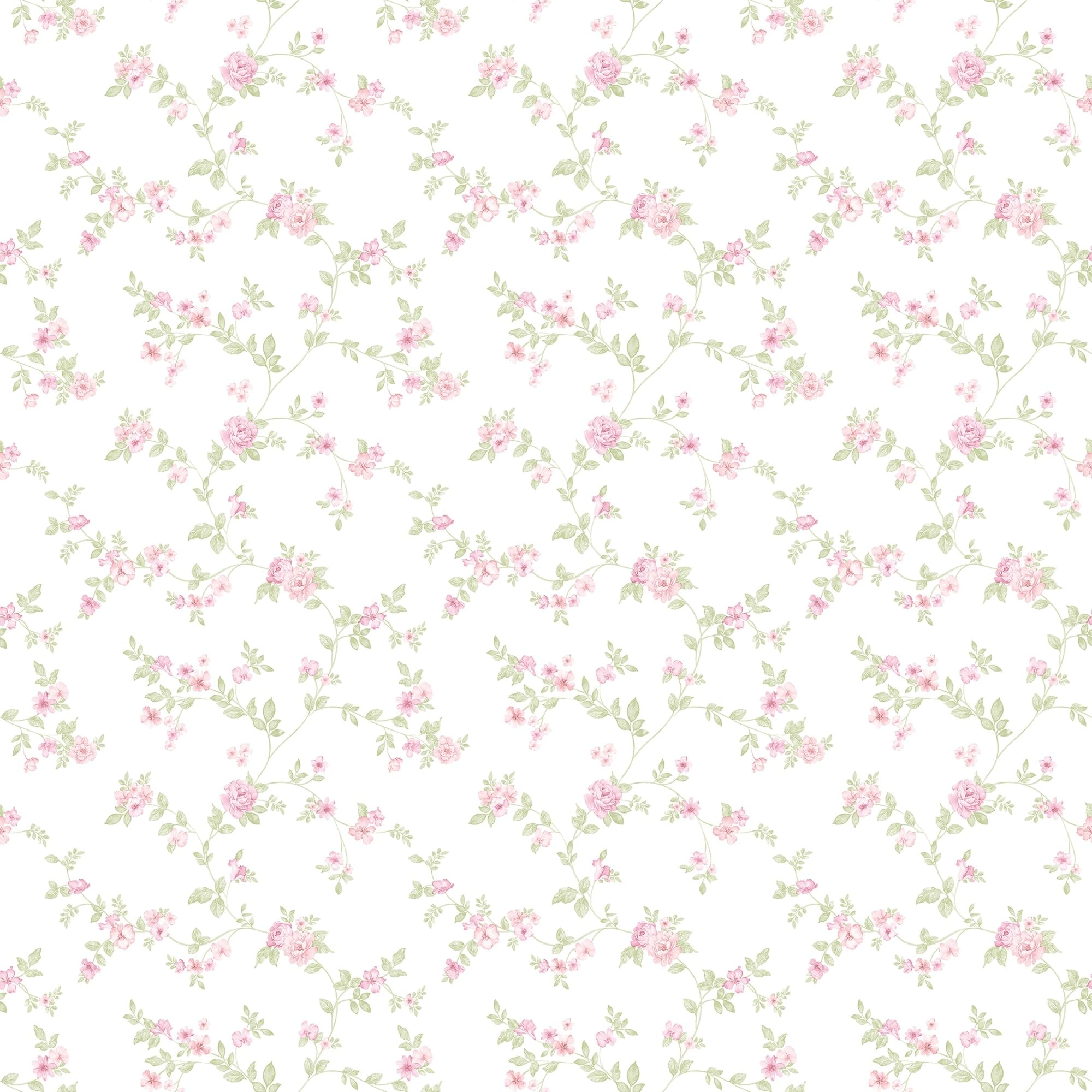 Galerie Small Prints Pink Delicate Floral Wallpaper Roll from B&Q