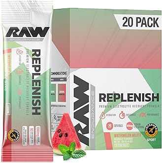 RAW Replenish Packets, Premium Electrolytes Powder Recovery Formula, Watermelon Mojito (20 Stick Packs) - Flavored Electrolyte Drink Mix for Hydration, Replenishment, Endurance & Performance Workouts