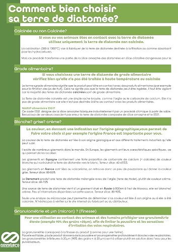 NOVATERA - Terre de Diatomée 100% Naturelle & Française - Ultrapure, Non Calcinée, Ecocert - Entretien, Jardin, Animaux, Élevage, Agriculture Biologique - Seau, 2,5kg - 3