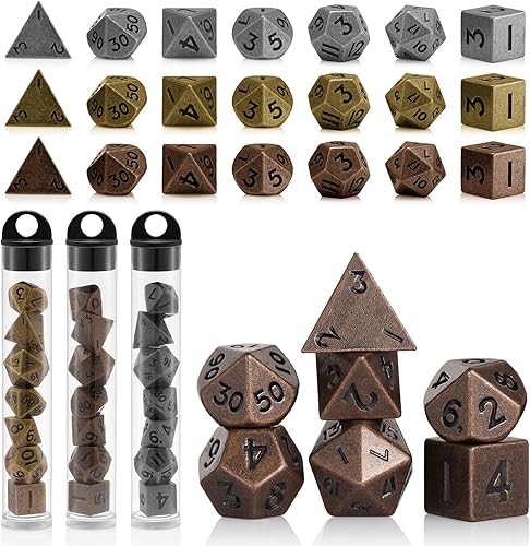 Miniatura 8 de Dados - Juego de dados DND de 0.984 in, dados RPG para Calabozos y Dragones, D&D Pathfinder MTG, dados gigantes poliédricos negros con bolsa de dados