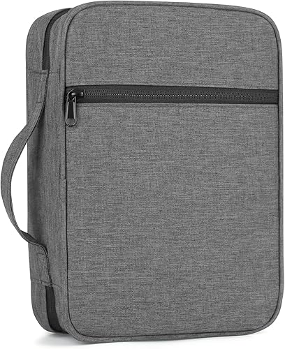 Miniatura 9 de Funda para Biblia con Asa Duradera, Estuche de Transporte para Libros Bolsa de Iglesia para Biblia, Protectora con Bolsillo con Cremallera