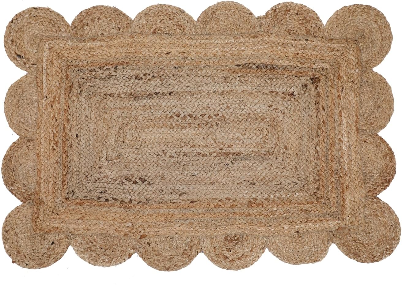 Hand Woven Jute Braided Rug 2x3 – Natural Fiber Reversible Boho Entryway Rug for Kitchen, Living Room & Hallway | Small Farmhouse Indoor Outdoor Rustic Decorative Area Rug