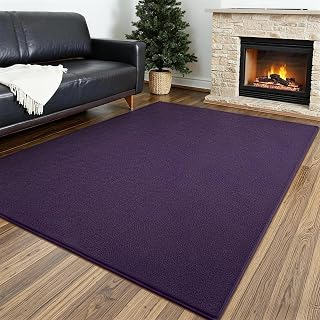 Vosofe Memory Foam Area Rugs for Bedroom Living Room, 4x6 Purple Rug Carpet | Soft Comfy Thickened Indoor Carpets, Modern Aesthetic Minimalist Carpet for Boys Girls Adults Playroom Nursery Home Decor