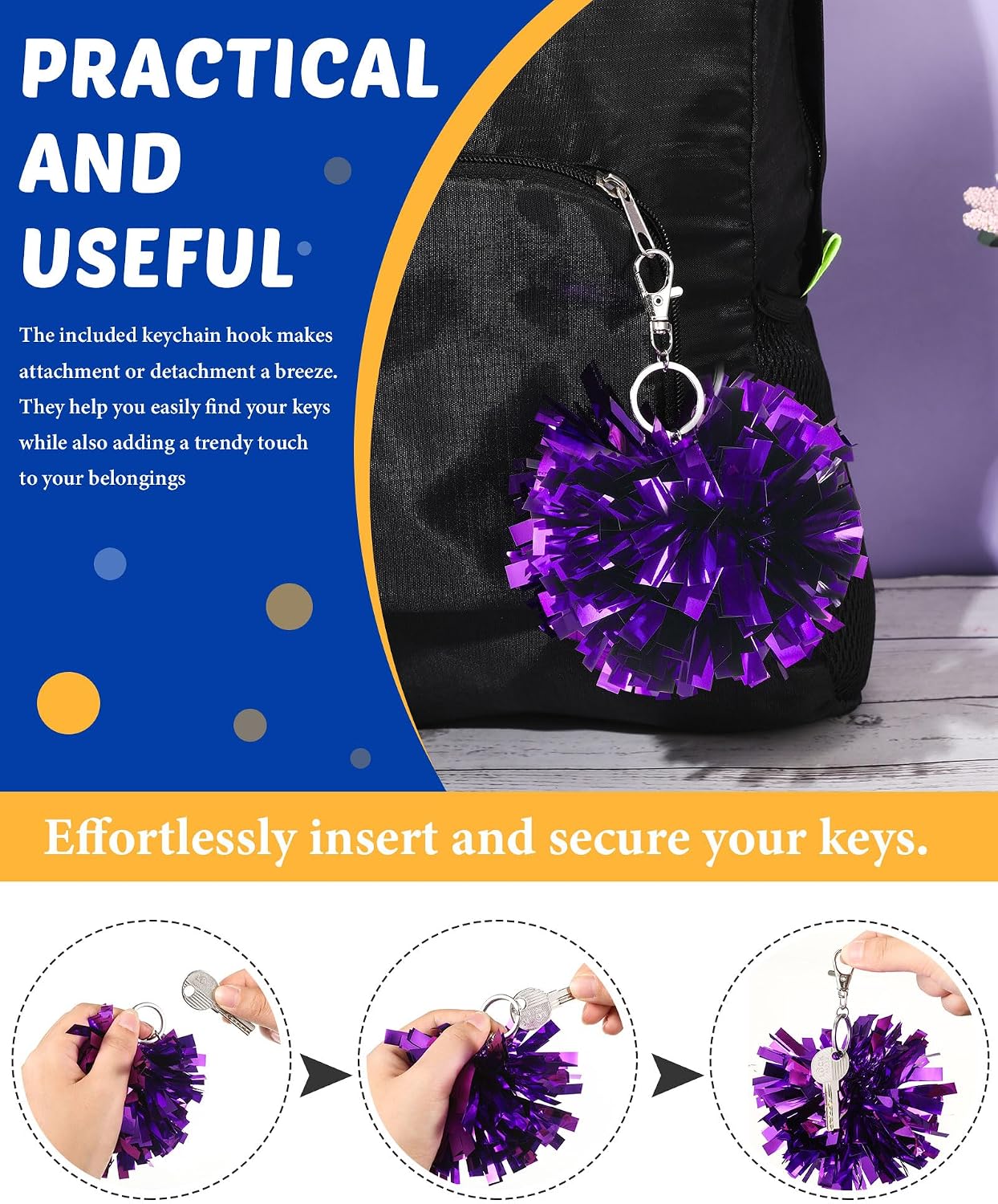 Remuuly Cheer Pom Pom Keychain image 4