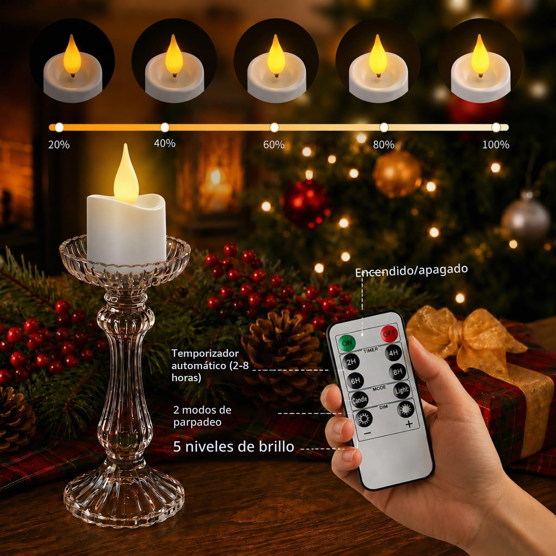 12 Unidades Velas LED Recargables con Mando y Temporizador, Luz Cálida Regulable, Velas Eléctricas Parpadeantes con Estación de Carga para Bodas, Fiestas, Salón, Navidad y Decoración del Hogar