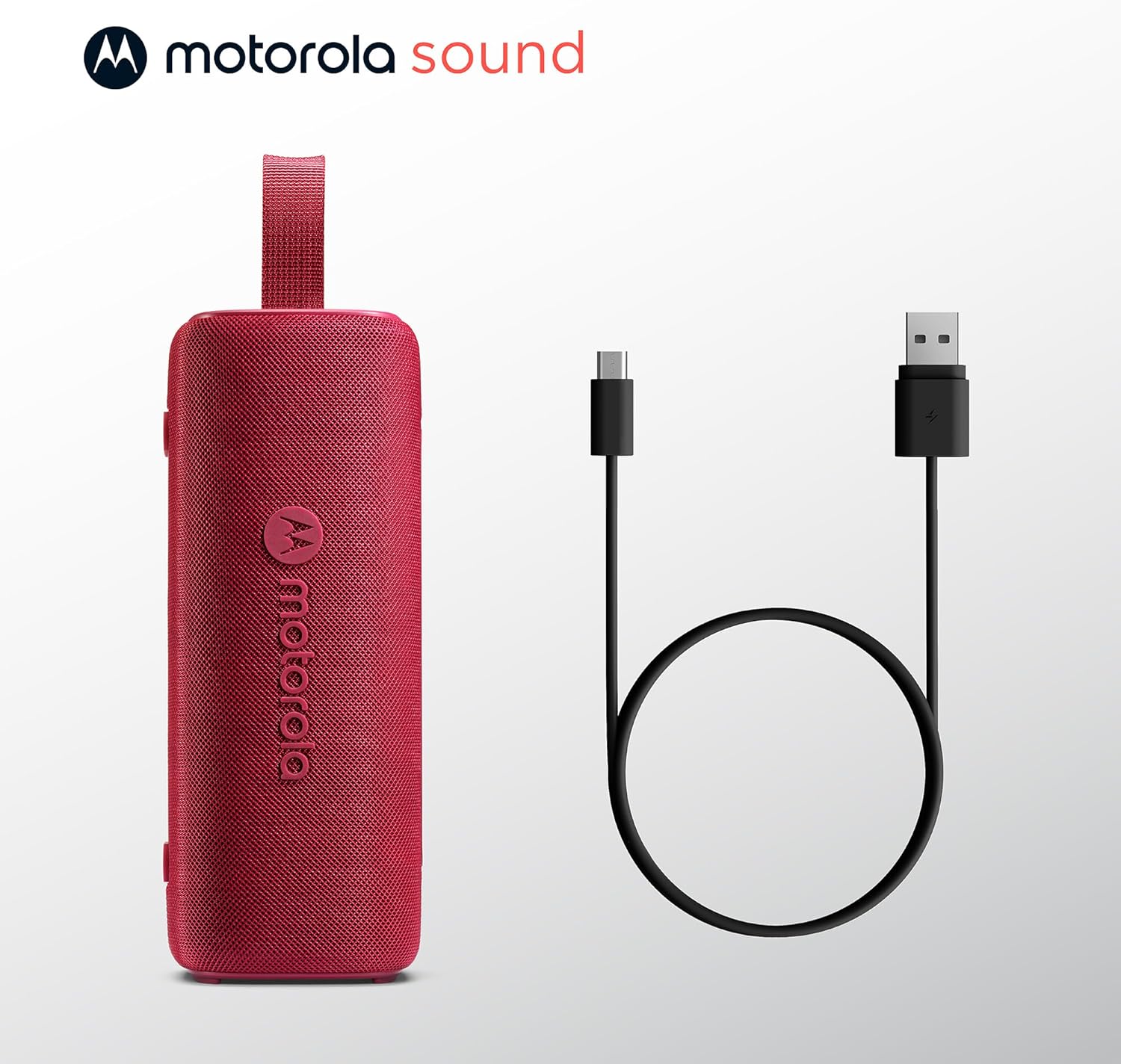Motorola Sound ROKR 600 Portable Bluetooth Speaker, 6-Hour Playtime, IP67 Water Resistant, Speaker for Home/Outdoors, Compatible wtih iPhone, Red