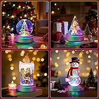 Vista 2 de EEEKit Paquete de 2 bases de luz LED de 6 colores, placa de exhibición redonda antideslizante de 3 pulgadas, soporte plano y esférico de bola