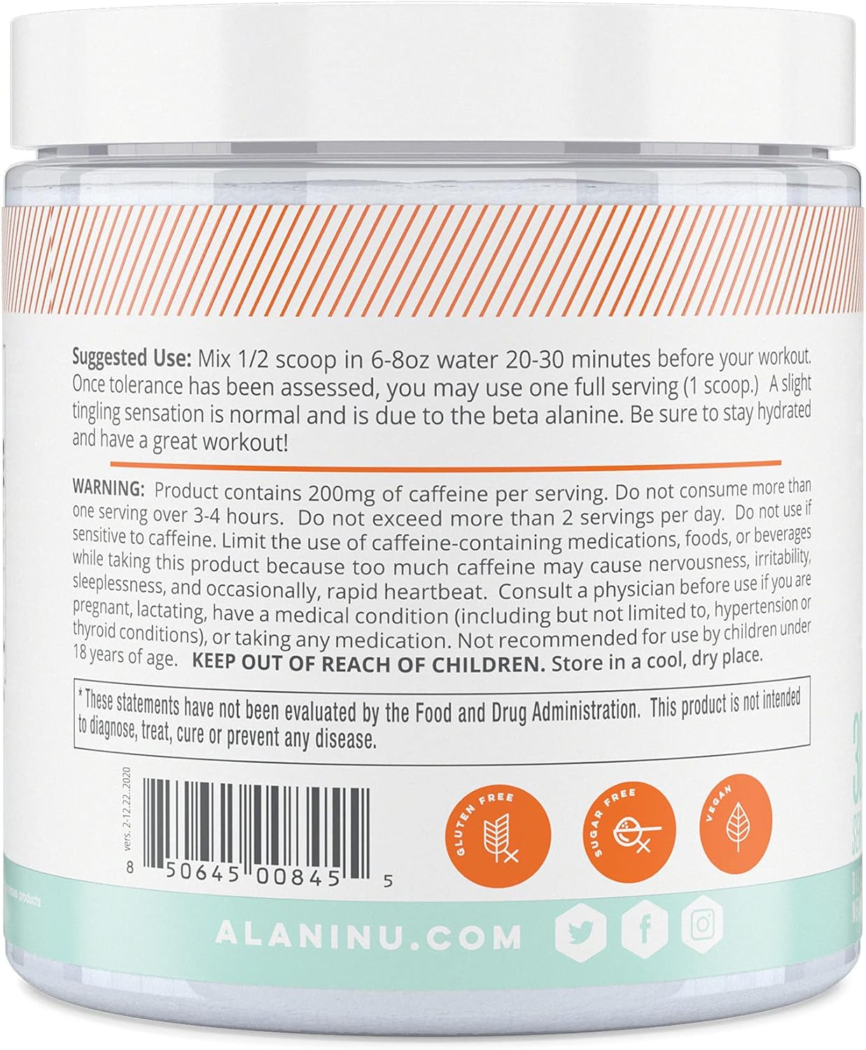 Alani Nu Pre Workout Supplement Powder for Energy, Endurance & Pump | Sugar Free | 200mg Caffeine | Formulated with Amino Acids Like L-Theanine to Prevent Crashing | Hawaiian Shaved Ice, 30 Servings : Everything Else