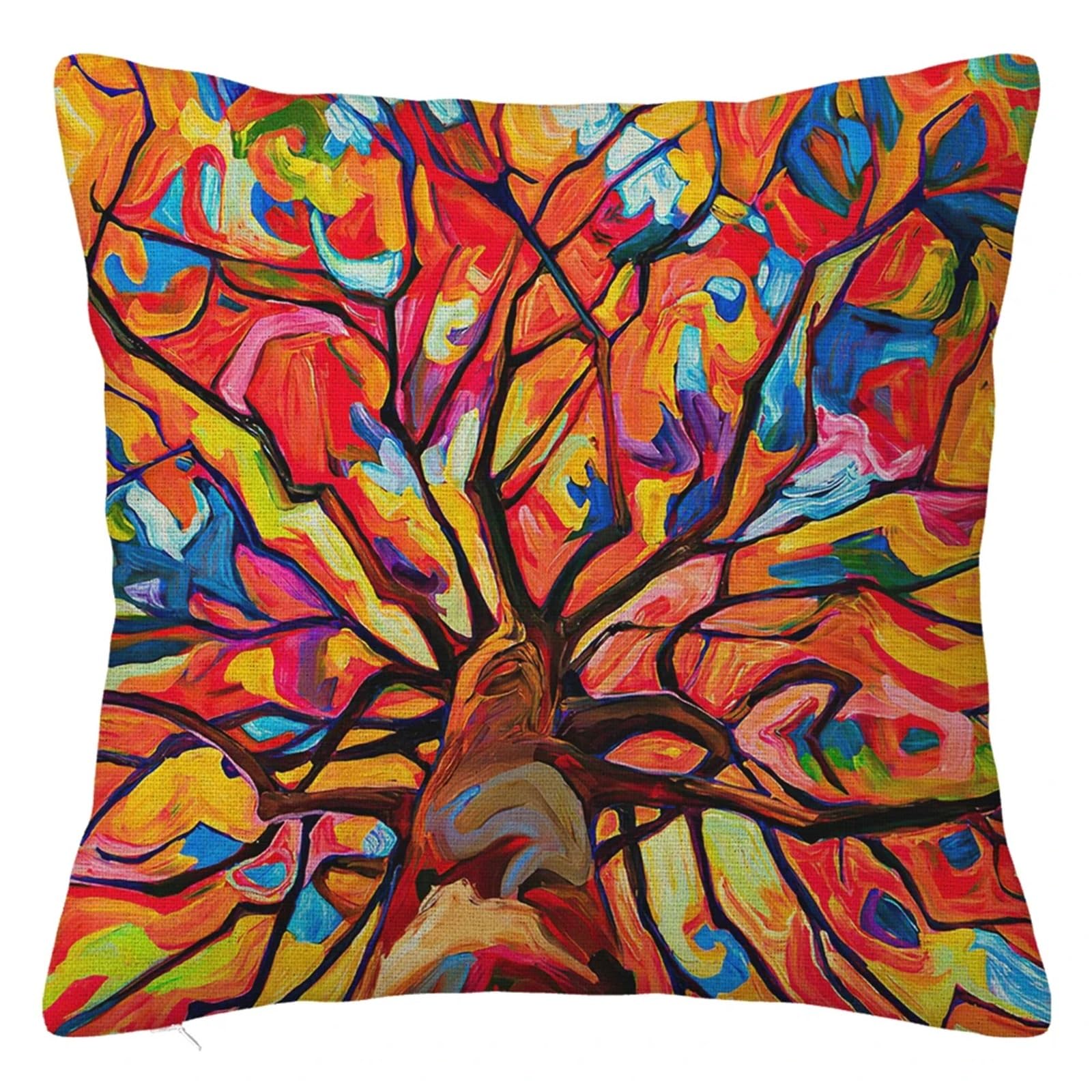 SHBHWS Branch Bird Flower Linen Pillowcase Sofa Cushion Cover Home Decoration 40x40 50x50 60x60 45x45 For Living Room Sofa(Color 21,400mm*400mm)