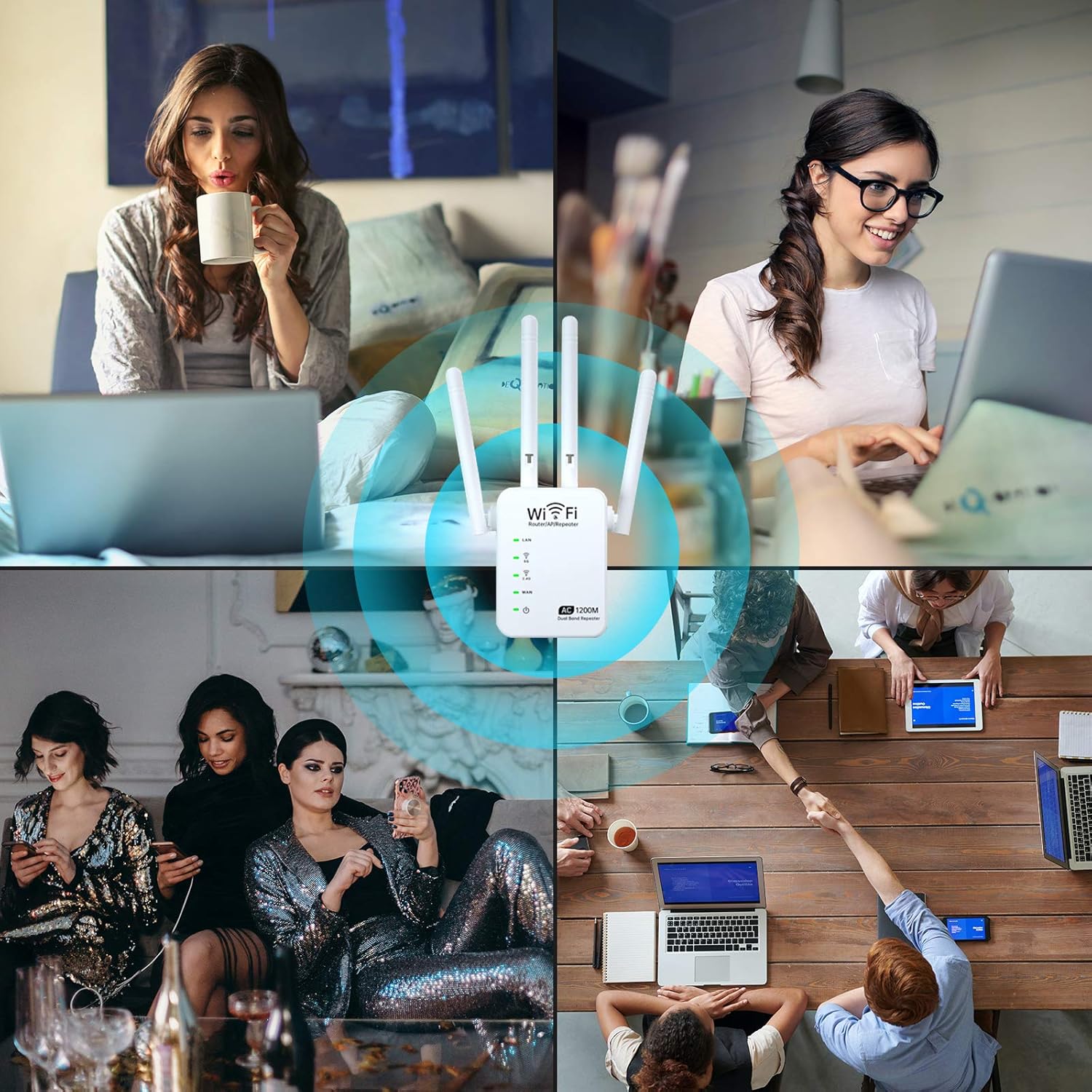 80% оƒƒ Dіѕсоunt WiFi Extender 5GHz 1200Mbps WiFi Booster, Covers 1500Sq.ft, Wireless WiFi Range Repeater for Home WiFi - Router Extender