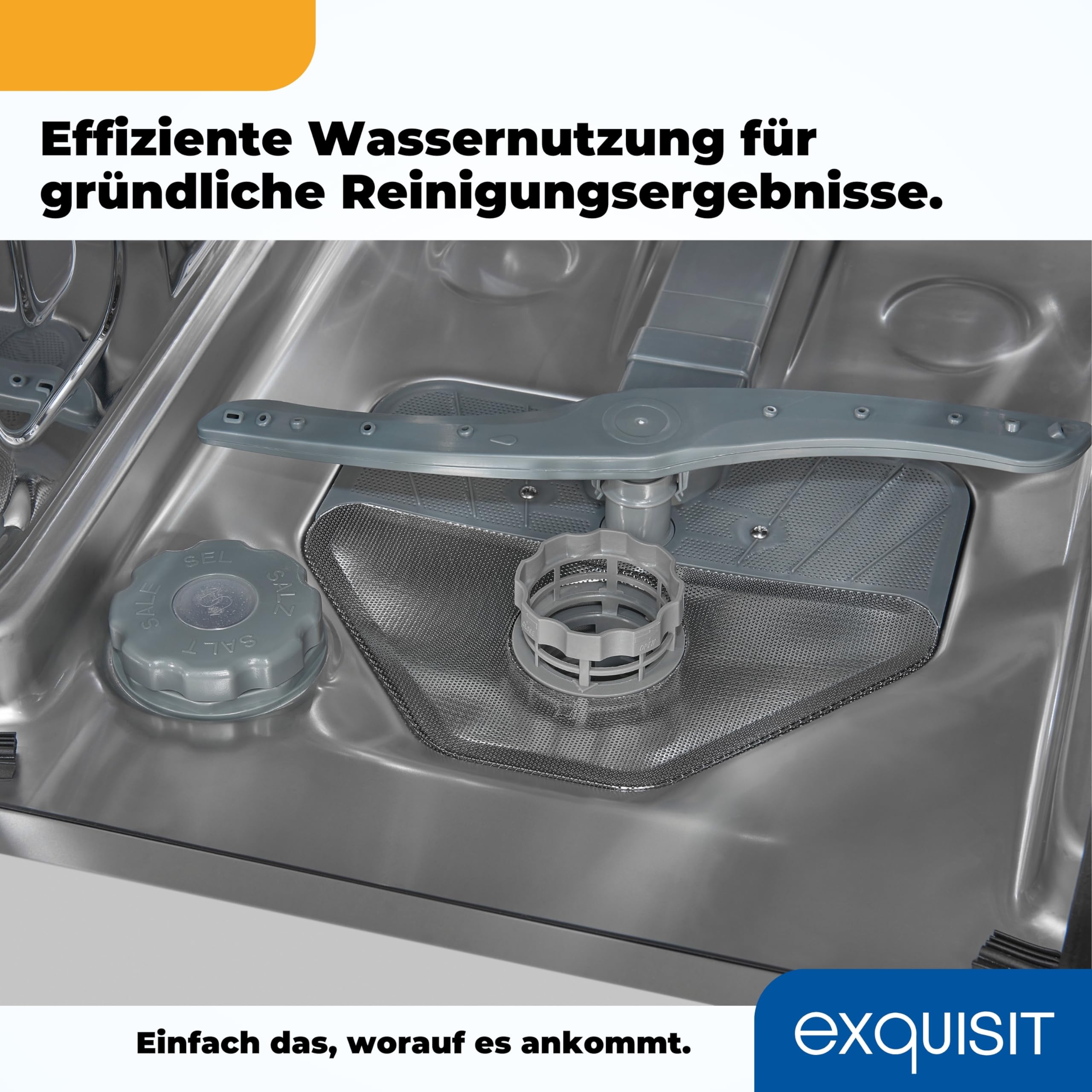 Exquisit Einbaugeschirrspüler 45 cm Teilintegriert Inox 9 Maßgedecke 6 Programme ECO Glas 9 L Wasserverbrauch Startzeitvorwahl EGSP51009-EB-030E