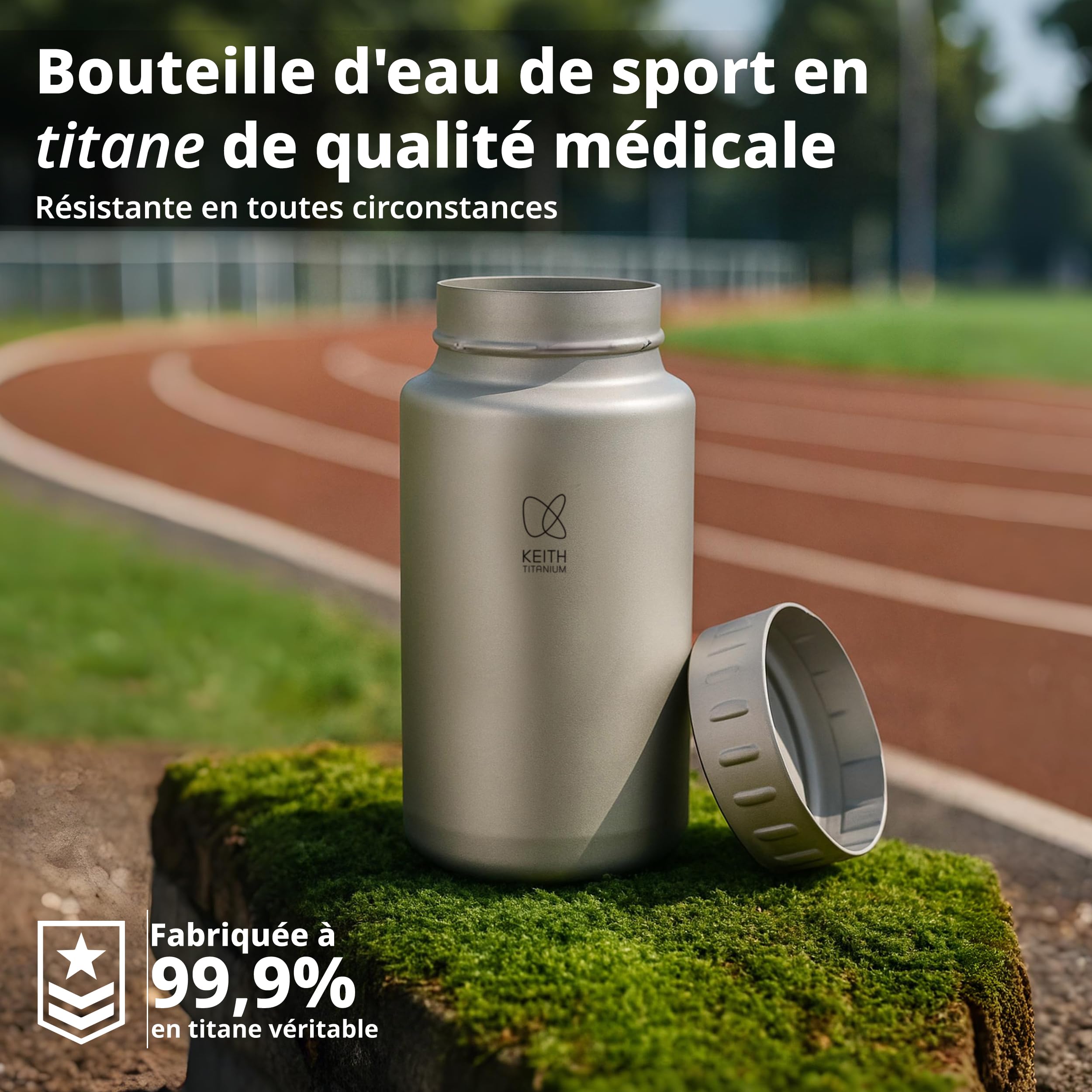Keith Titan Bouteille d'eau de sport – Bouteille isotherme étanche avec couvercle isolé pour la randonnée, la salle de sport et les aventures en plein air, bouteille d'eau isolée (900 ml)