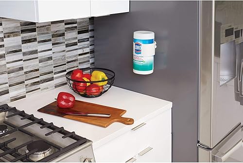 Miniatura 6 de iDesign - Soporte adhesivo para toallitas de limpieza para cocina o baño, color blanco coco