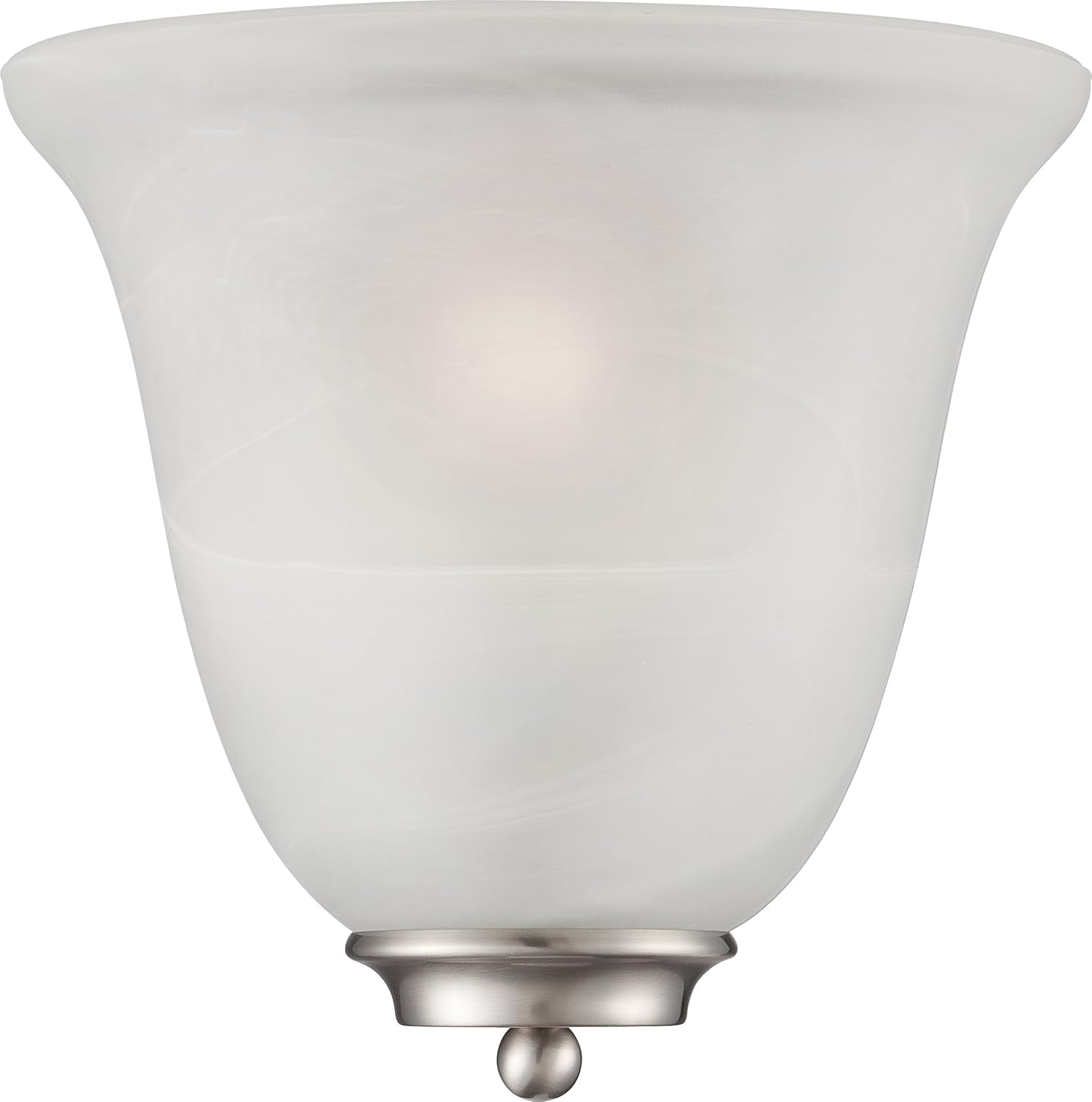 Nuvo Lighting 60/5376 Empire One Light Wall Sconce with Alabaster Glass, Brushed Nickel