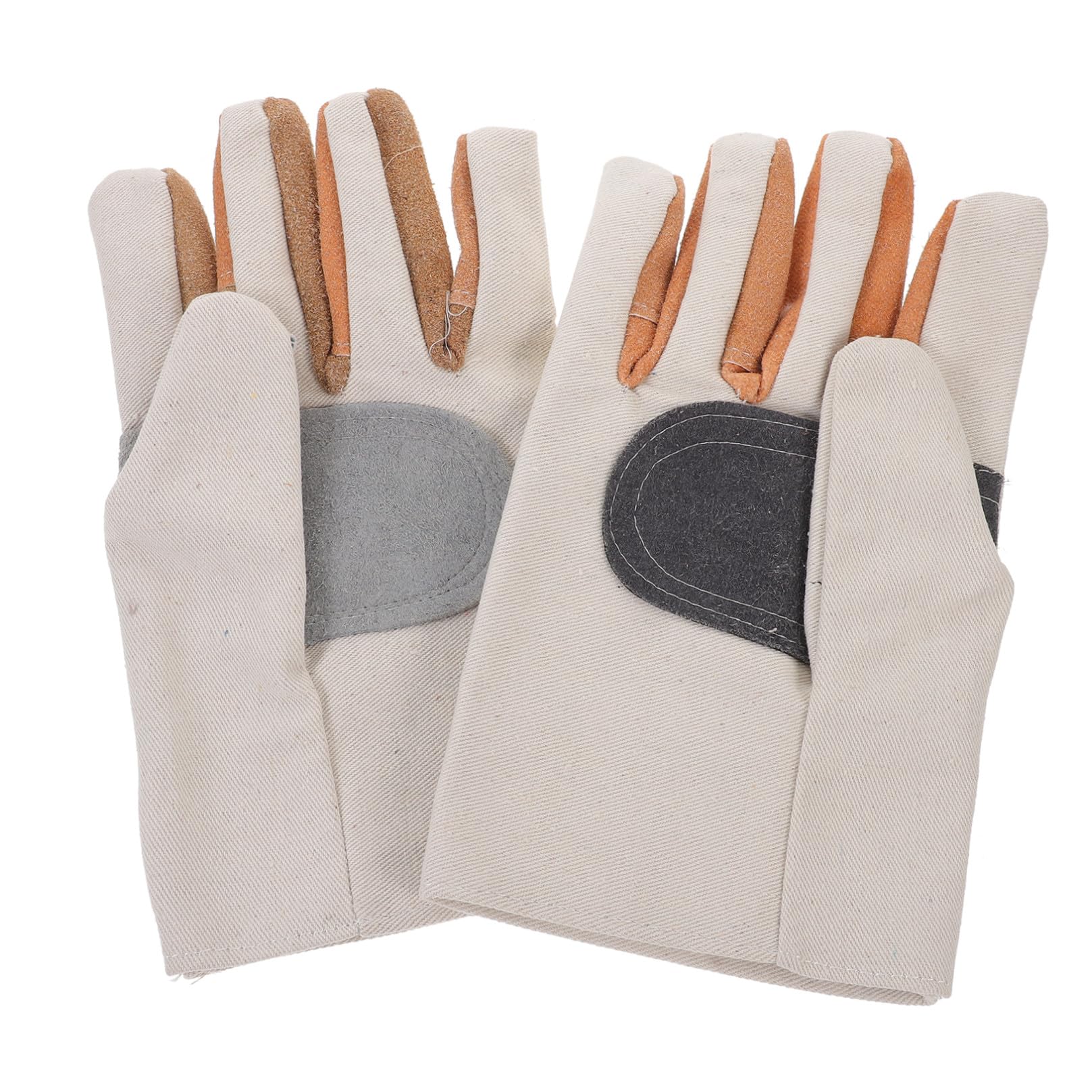 Uonlytech 3pares Guantes De Soldador De Cuero De Vaca y Lona De Doble Capa Resistentes Al Desgaste Aceite Para Trabajos Pesados y Actividades Al Aire Como Barbacoas y Camping