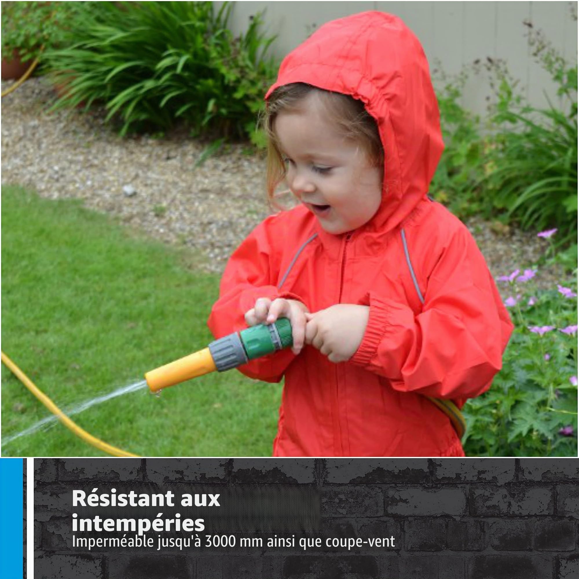 Combinaison de pluie imperméable pour enfant Rouge Taille 7-8