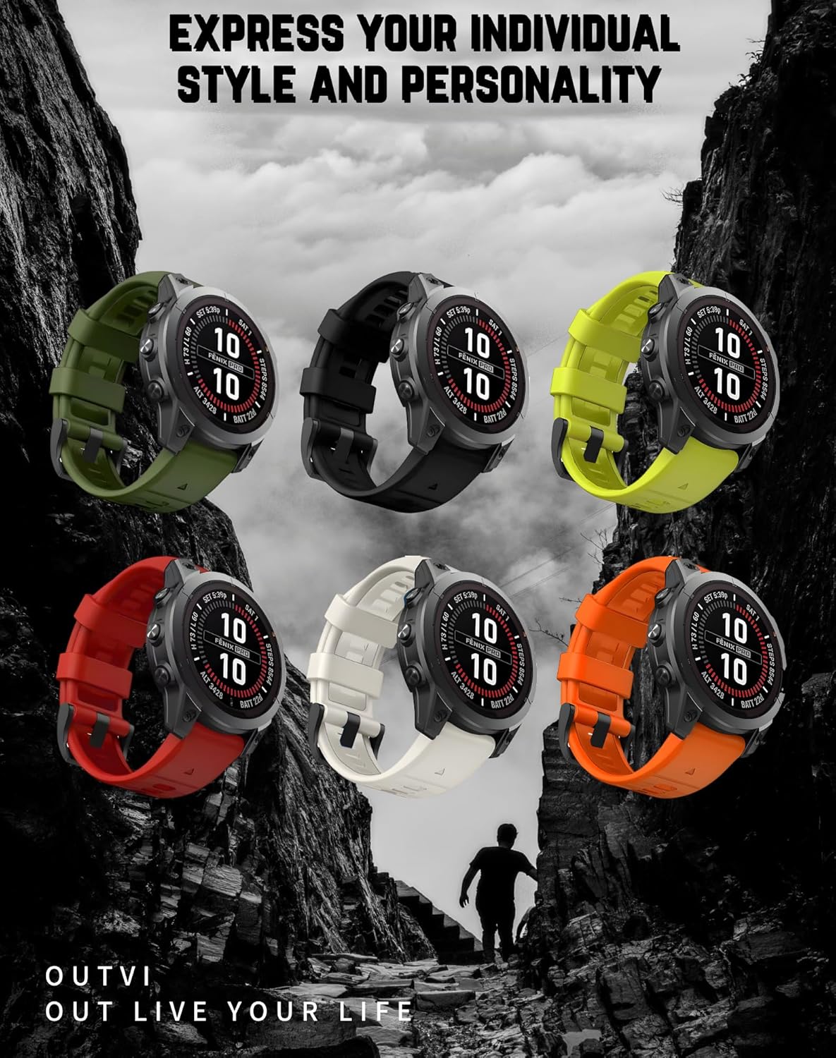 22mm watch band for garmin fenix 5 6 7 pro Sapphire Solar Forerunner 965 955 935 745 epix Pro Gen 2 47mm only soft silicone quick fit 22 watch bands replacement for men women