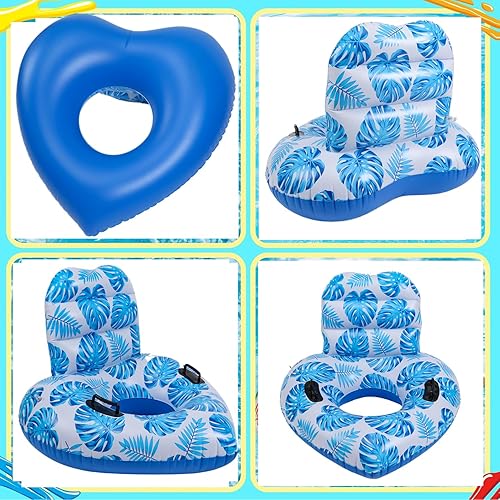 Miniatura 6 de Flotadores inflables para piscina para adultos y adolescentes, sillas de natación con hojas, tubo interior grande, flotadores para piscina,