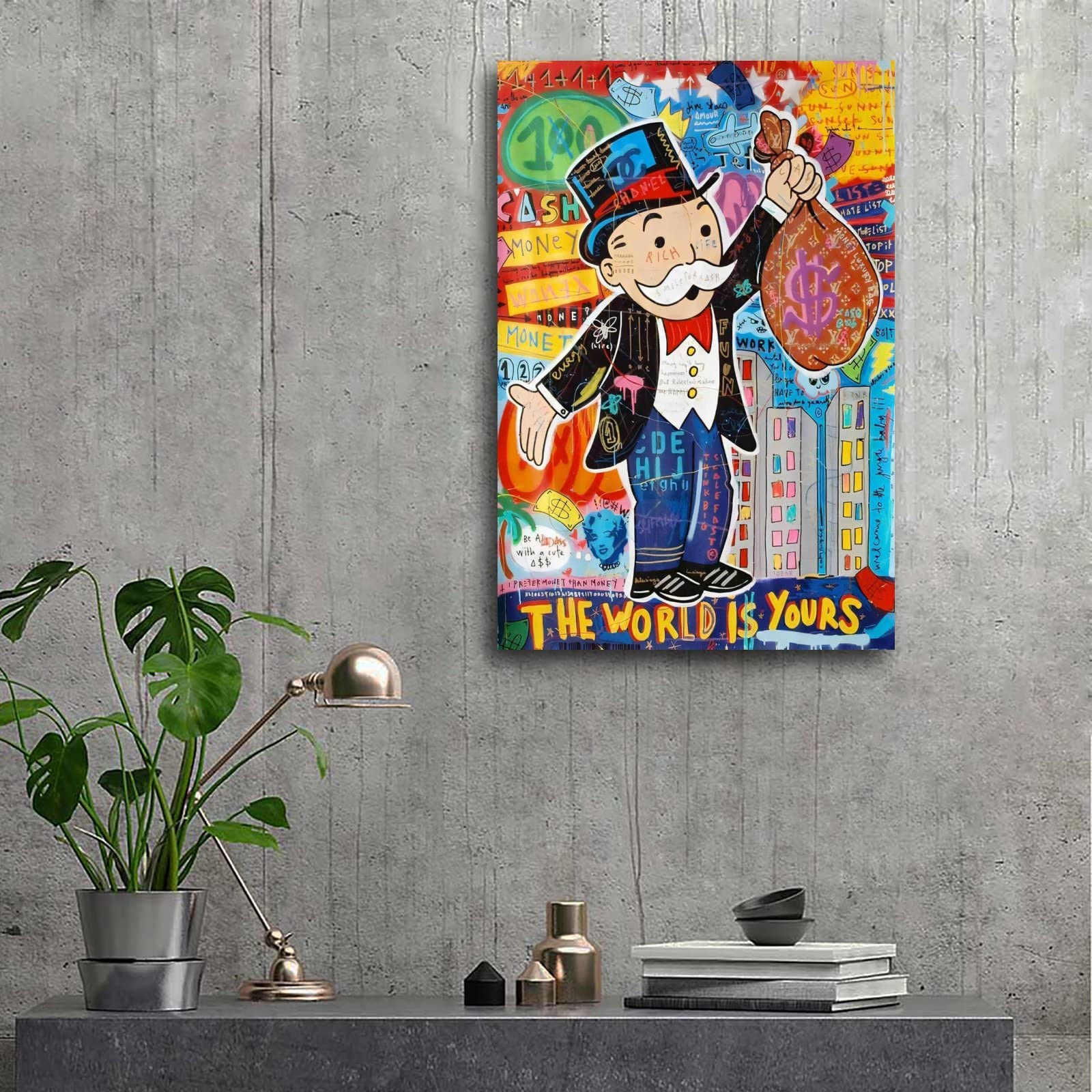 Amazon.com: ZLQEESAA Alec-Monopolys Graffiti Money The World Is