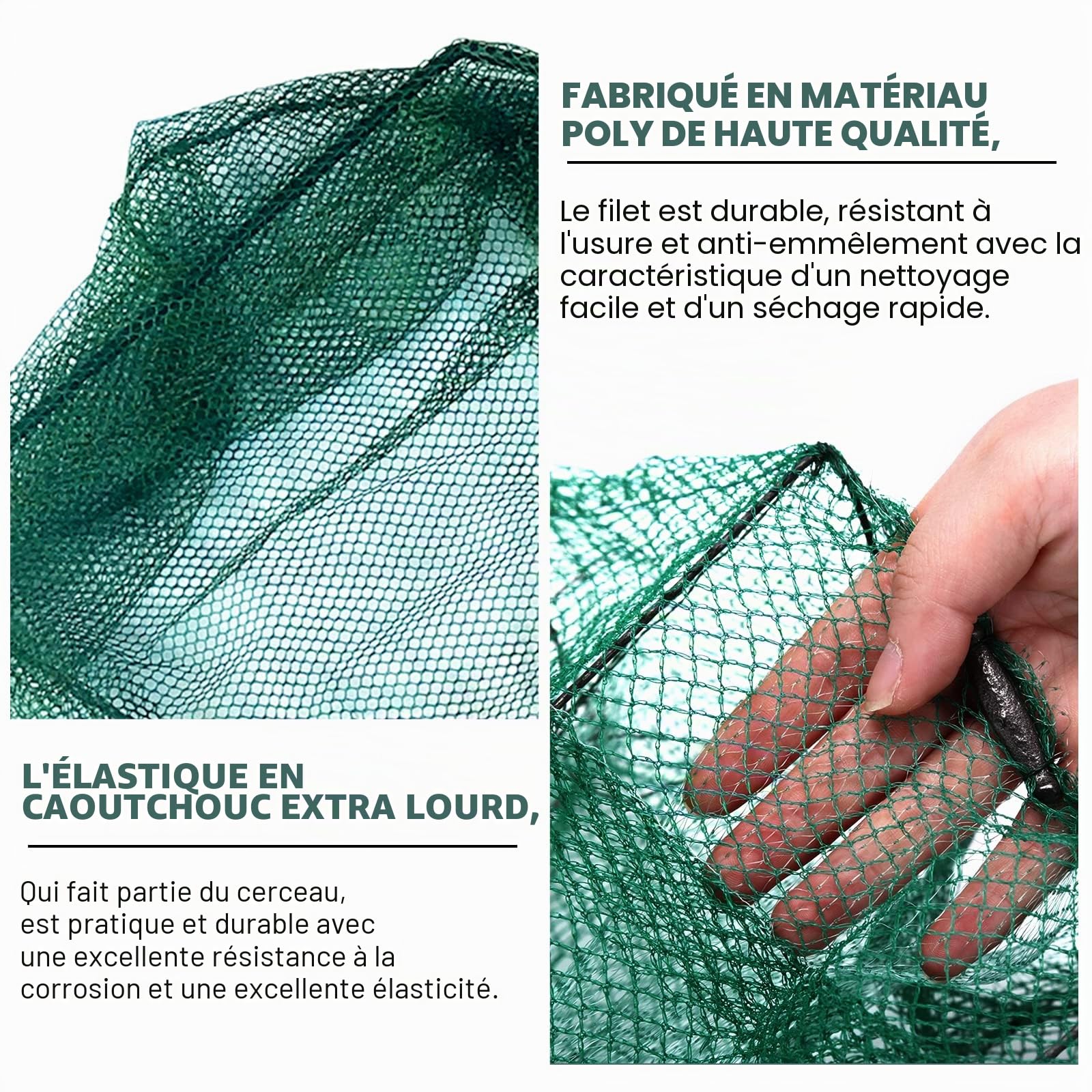 KK'S GLAMS® Épuisette de pêche télescopique – Pliable, extensible, poignée en alliage d'aluminium de 1,5 m, légère et portable pour attraper les oiseaux et les poissons