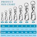 SILANON Ball Bearing Fishing Swivels with Oval Split Rings,20pcs Fishing Snap Swivels Fishing Tackle Saltwater Power Snaps Quick Change Fishing Lure Rings Connector Stainless Steel Solid Rings gallery image