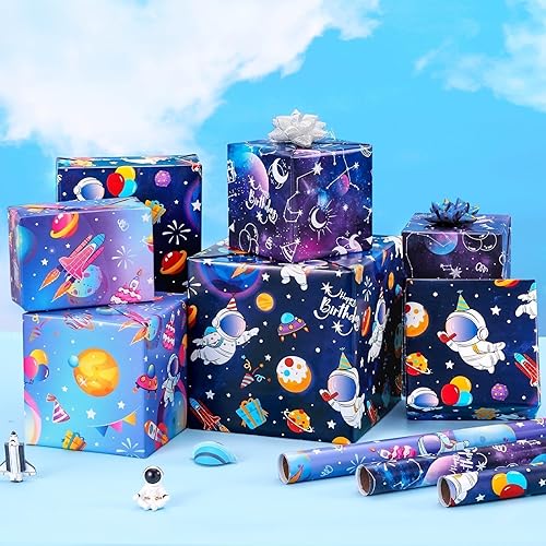 Vista 39 de WERNNSAI Rollos de papel de regalo de dinosaurios, 3 rollos de papel de regalo de dinosaurio rosa de 17 x 120 pulgadas, para bebés, niñas, Pink