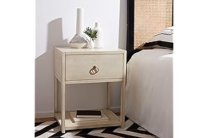 Safavieh® Home Collection Yudi Antique White and Gold 1-Drawer Nightstand
