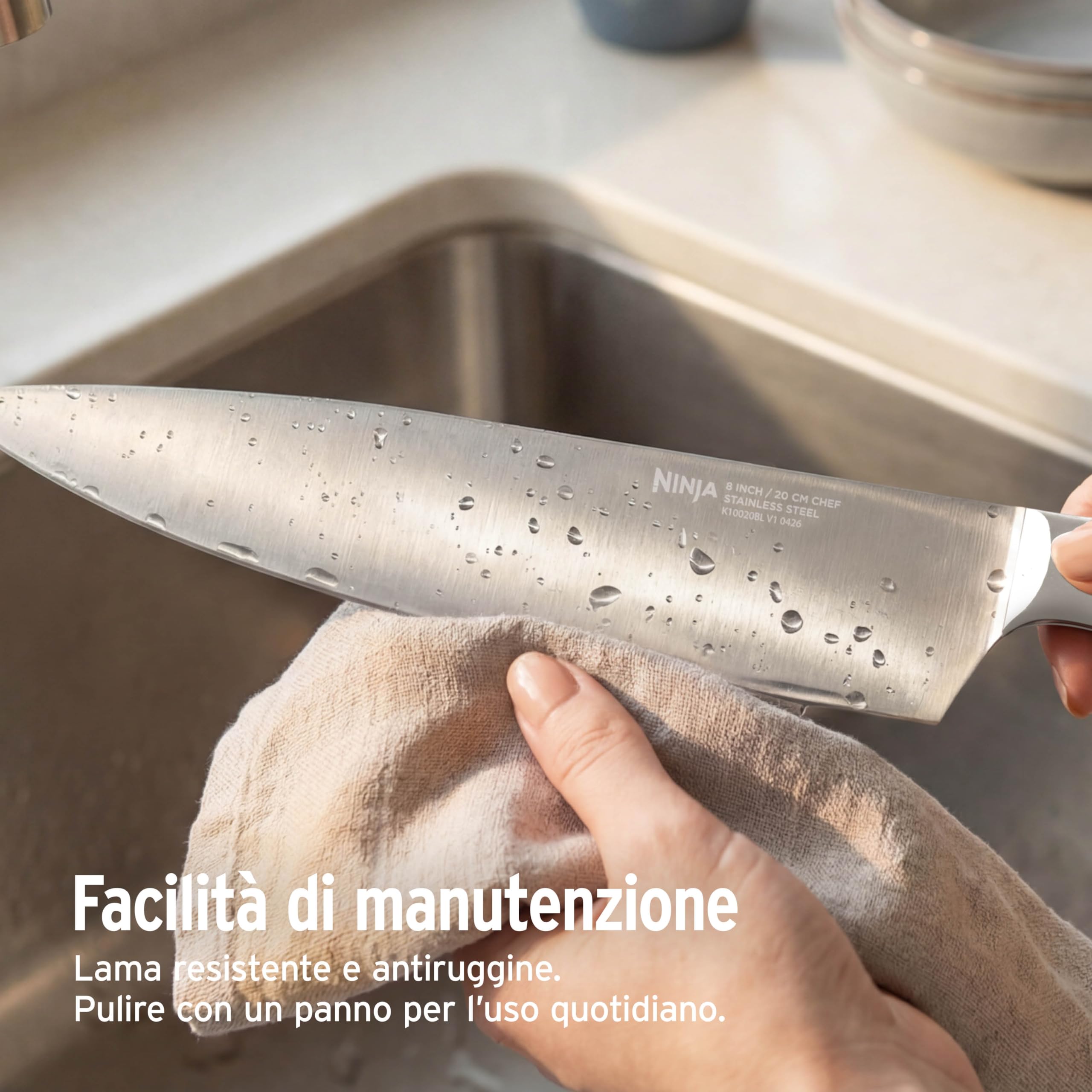 Ninja Set di coltelli StaySharp da 13 pezzi Oro chiaro, NK32013EUUKSD1 | con affilatrice rimovibile