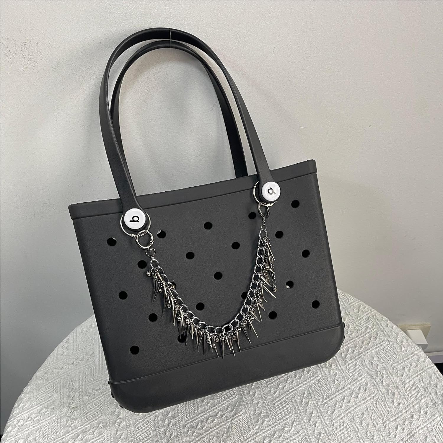 QTMY Rivet Chain Bag Charms Keychain for Handbag Purse Backpack Accessories for Bogg Bag,966 - Image 7