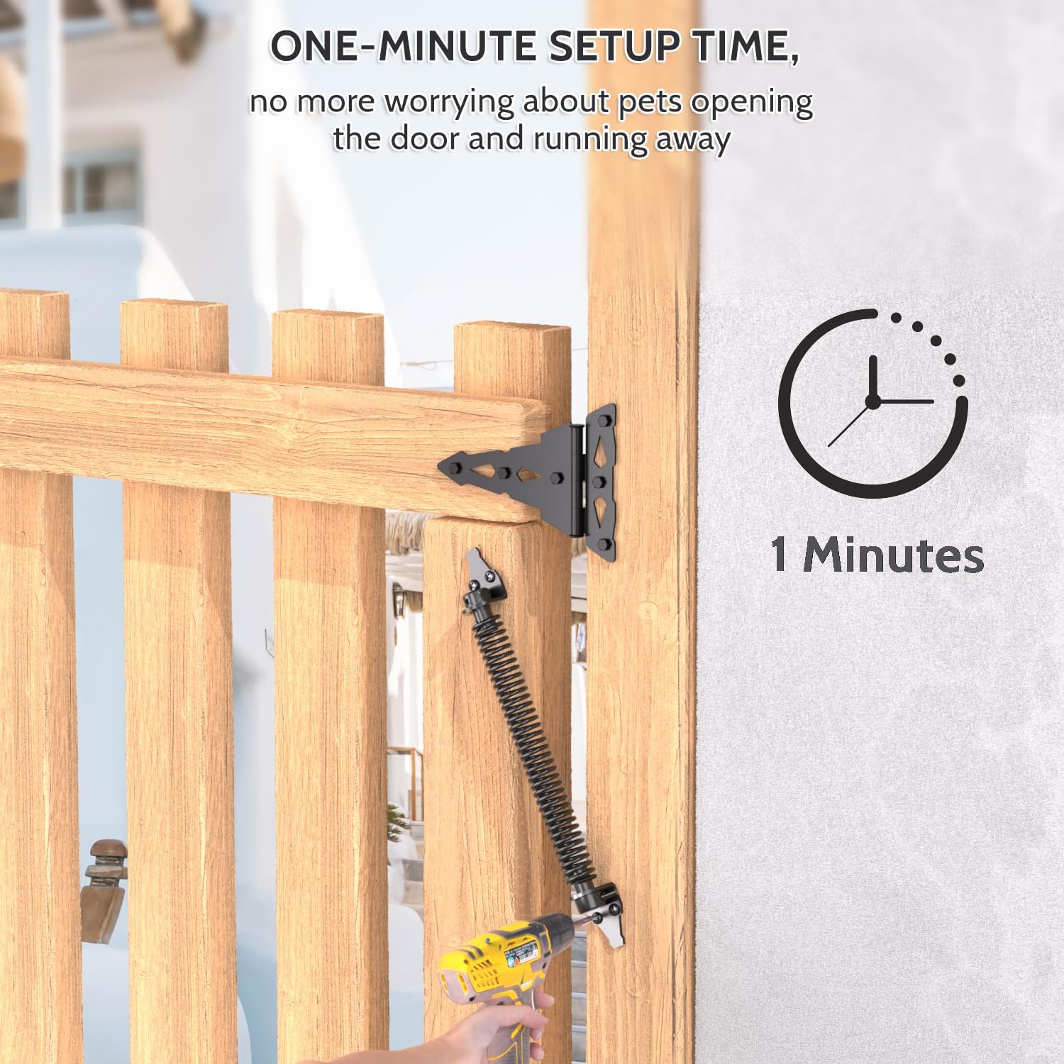 14-Inch Self Closing Gate Spring, Gate Closer, Gate Latch Spring with Adjustable Tool - Heavy Duty Carbon Steel - Black, Gate Spring Self Closing, Fence Gate Spring Self Closing Metal Fence