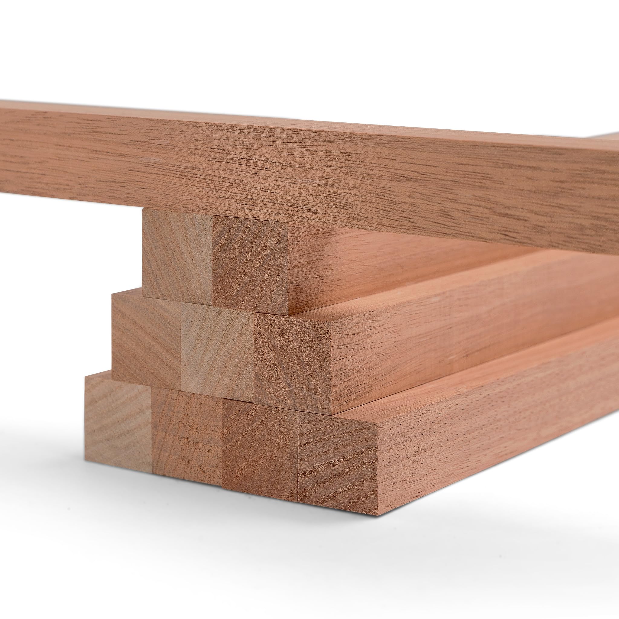Juego de 10 listones de madera de caoba cepillada, 30 × 30 × 500 mm, listones de madera maciza natural y listos para pegar, para muebles, ventanas y construcción de interiores