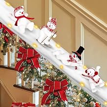 QEQEKAKA Snowman Christmas Staircase Decorations Set Banister Decor