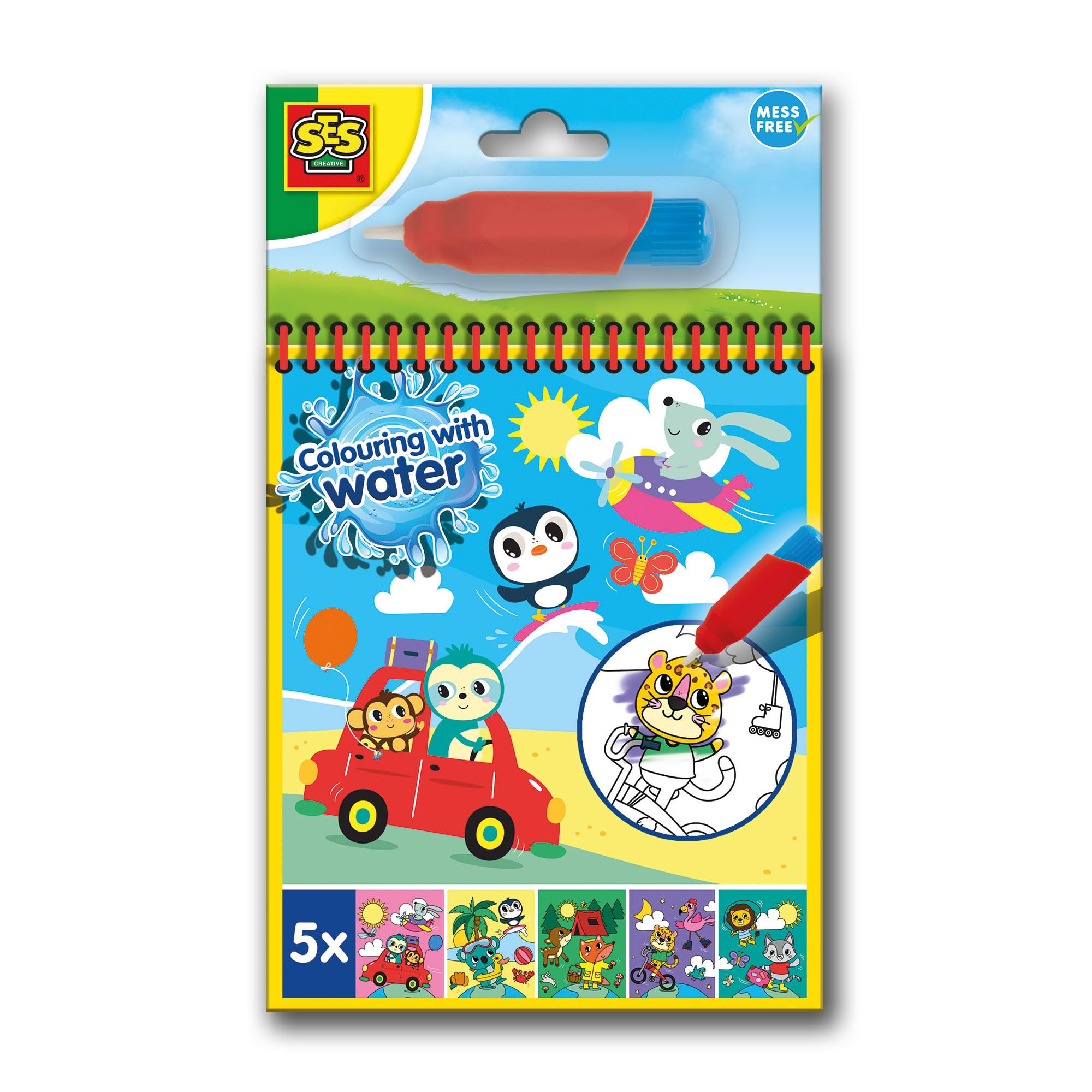 Ses Creative  Kids Colouring With Water Book With Water Brush - Trave - 