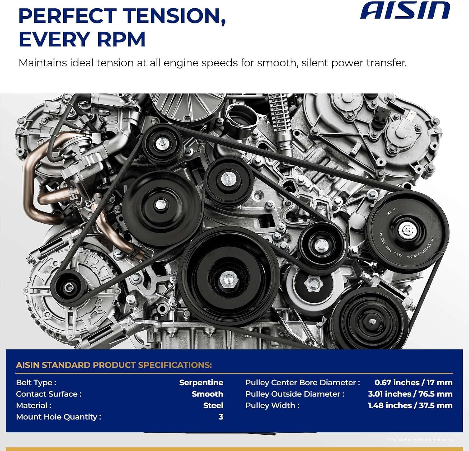 AISIN AFTERMARKET BTH-00006 Belt Tensioner w/Pulley Assembly - Compatible with Honda Accord 03-07, Civic 06-15, CR-V 02-14, Element 03-11, Acura CSX 06-11, ILX 13-15, RDX 07-12, TSX - 2.0L 2.3L 2.4L