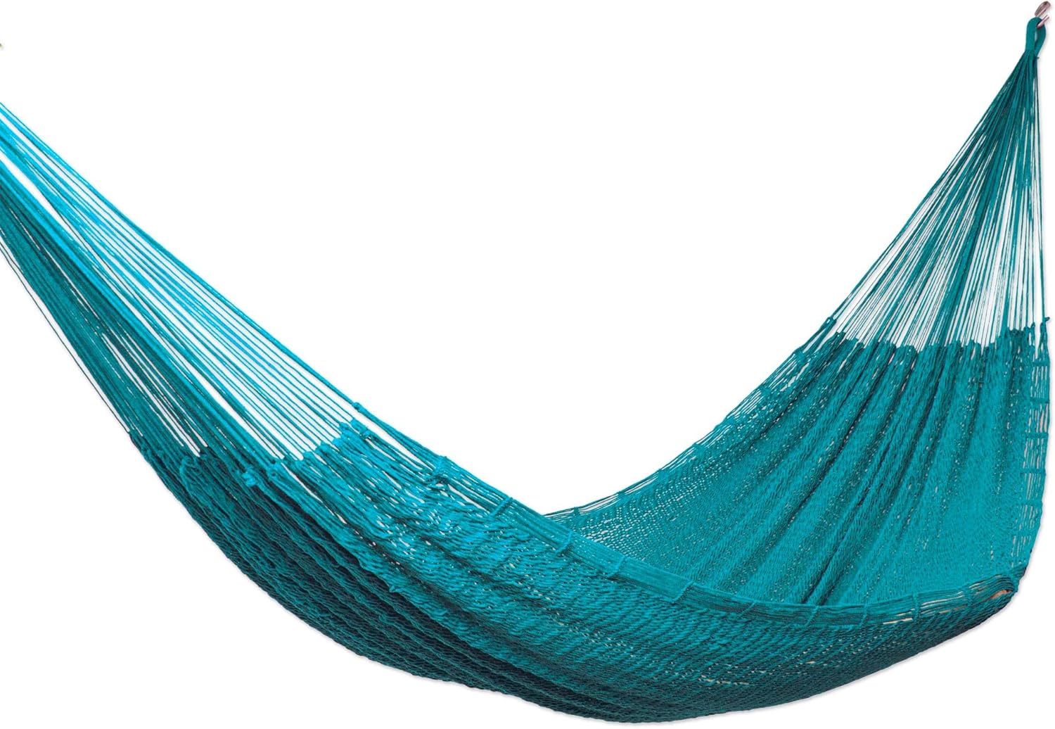 Novica Handmade Uxmal Peacock Cotton Rope Hammock (Single)