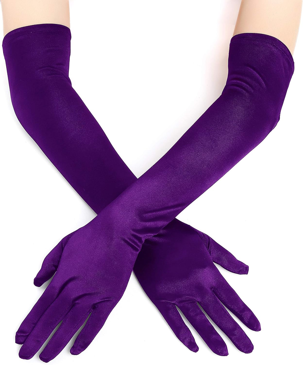 Long Opera 1920s Satin Gloves for Women Elbow Length Party Costume Gloves